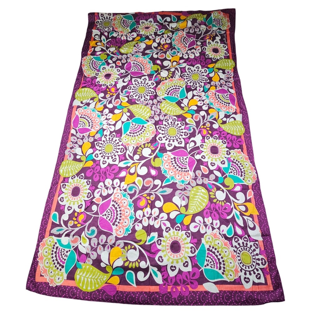Vera Bradley Plum Crazy Beach Sarong Wrap Scarf Large Cotton Swimsuit Cover Up